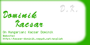 dominik kacsar business card